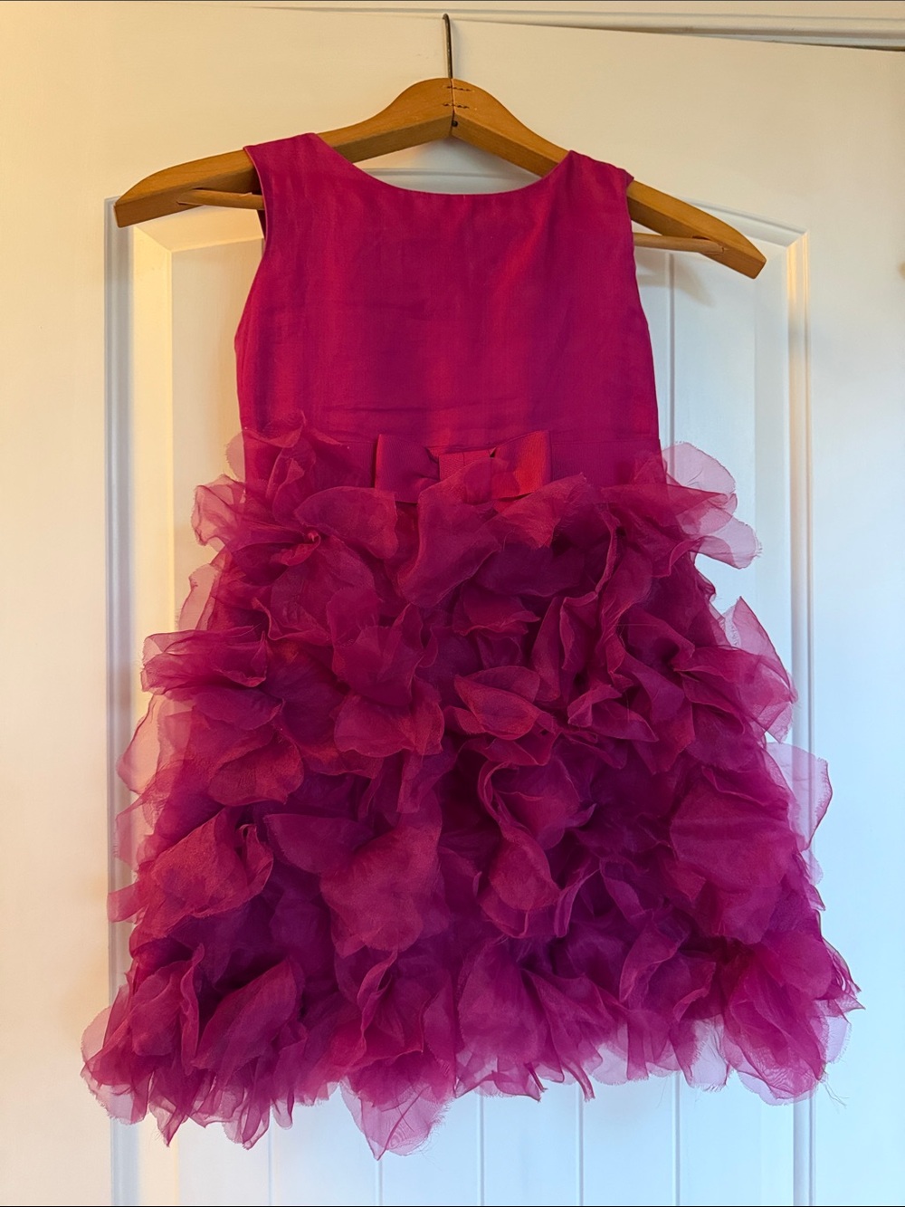 Marchesa Girls Fuchsia Layered Ruffle Tulle Formal Dress